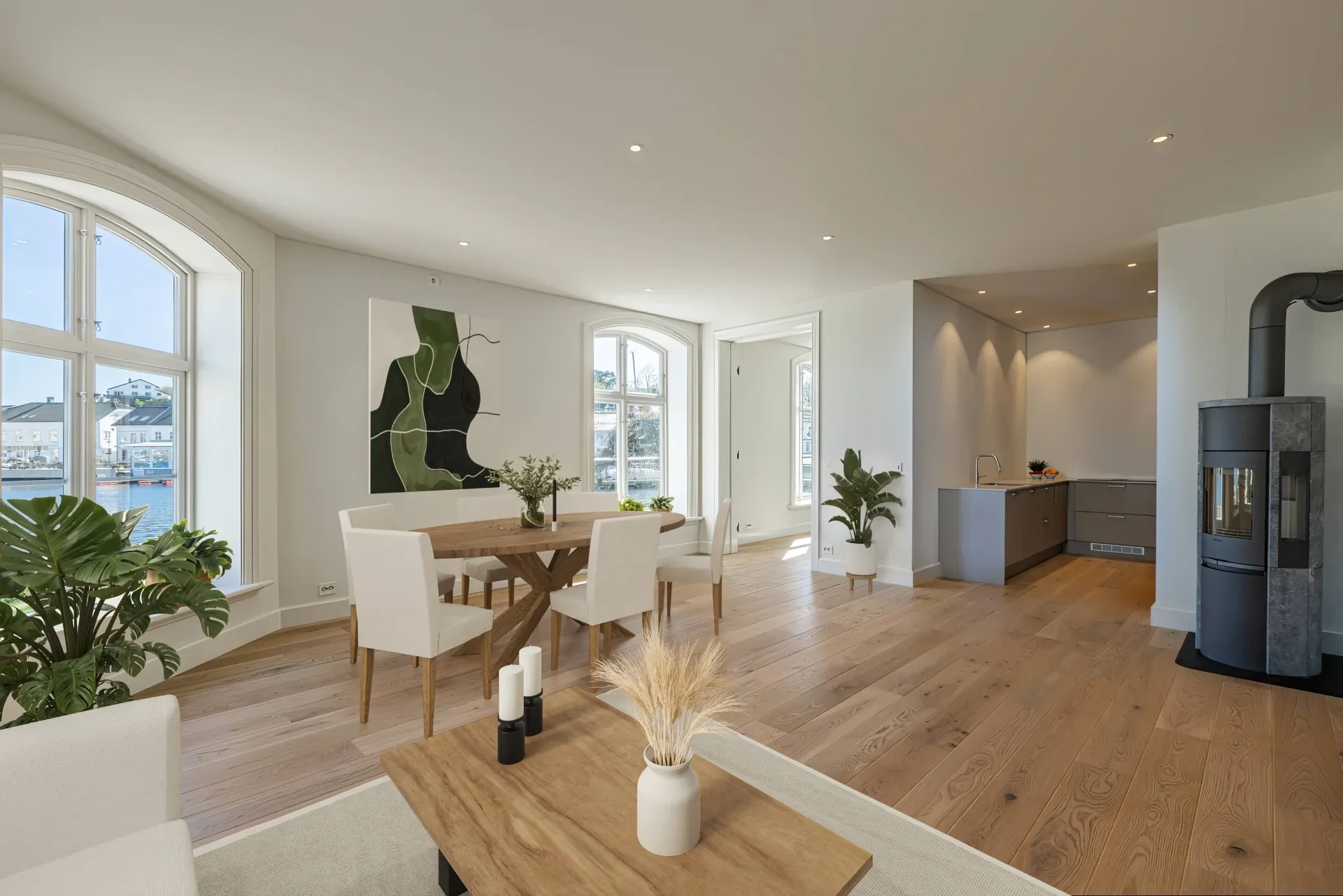 Et eksempel på digital styling, hvor en stue med digitale møbler er avbildet